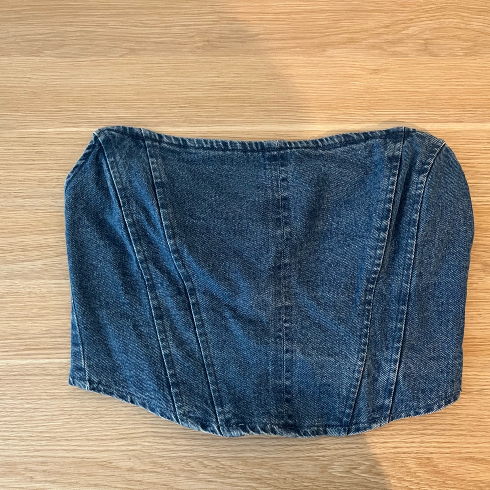 100% Cotton Denim Corset Top
